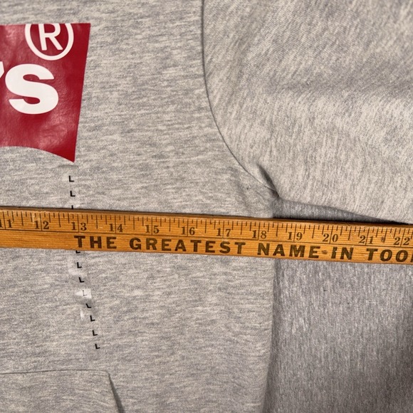 Levis Sweatshirt Hoodie Boys Large Gray Red Batwing Logo Pullover 12-13 yrs NEW - Picture 7 of 9